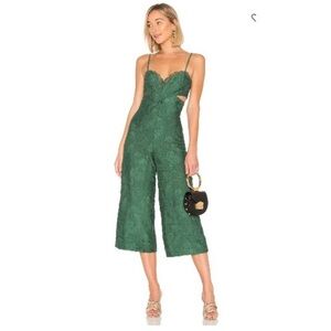 Revolve Dress Small Green Jumpsuit Cropped Embroidered House Of Harlow 1960 $298
